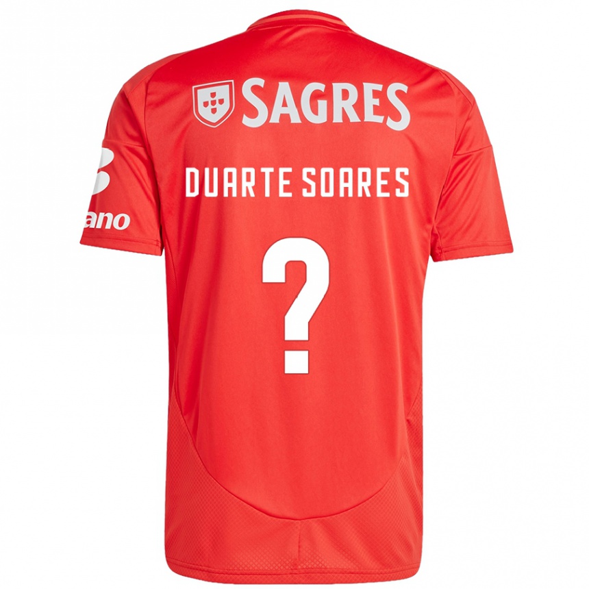 Kids Football Duarte Soares #0 Red White Home Jersey 2024/25 T-Shirt