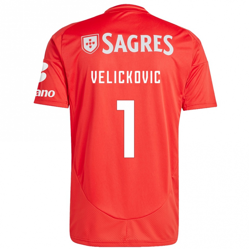 Kids Football Luka Velickovic #1 Red White Home Jersey 2024/25 T-Shirt