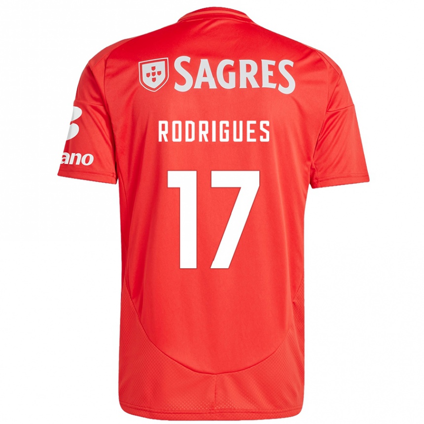 Kids Football Tiago Rodrigues #17 Red White Home Jersey 2024/25 T-Shirt