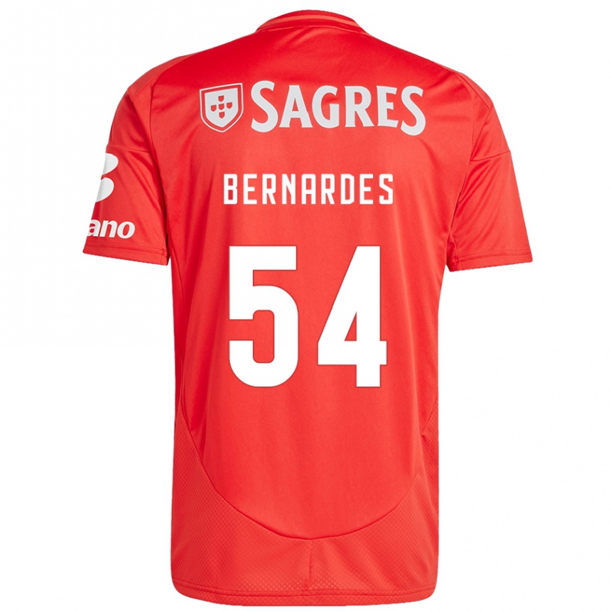 Kids Football Bernardes #54 Red White Home Jersey 2024/25 T-Shirt