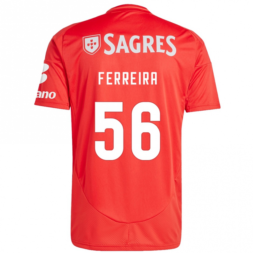 Kids Football Martim Ferreira #56 Red White Home Jersey 2024/25 T-Shirt