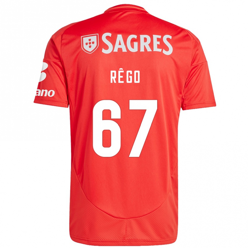 Kids Football Rodrigo Rêgo #67 Red White Home Jersey 2024/25 T-Shirt