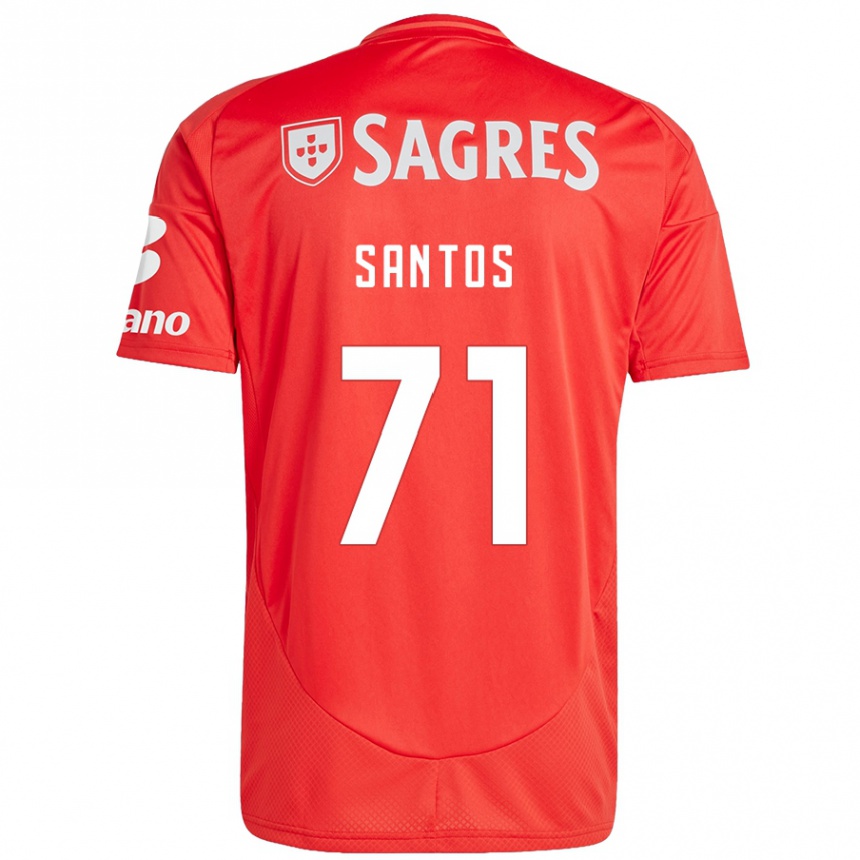 Kids Football Leandro Santos #71 Red White Home Jersey 2024/25 T-Shirt