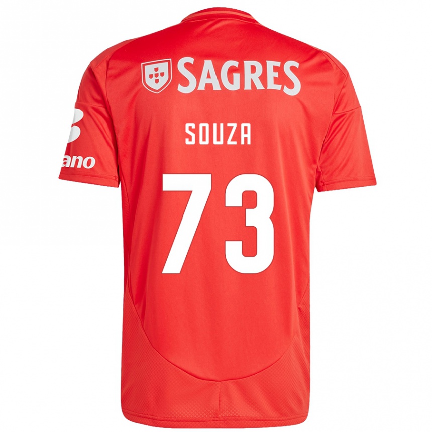 Kids Football Beni Souza #73 Red White Home Jersey 2024/25 T-Shirt