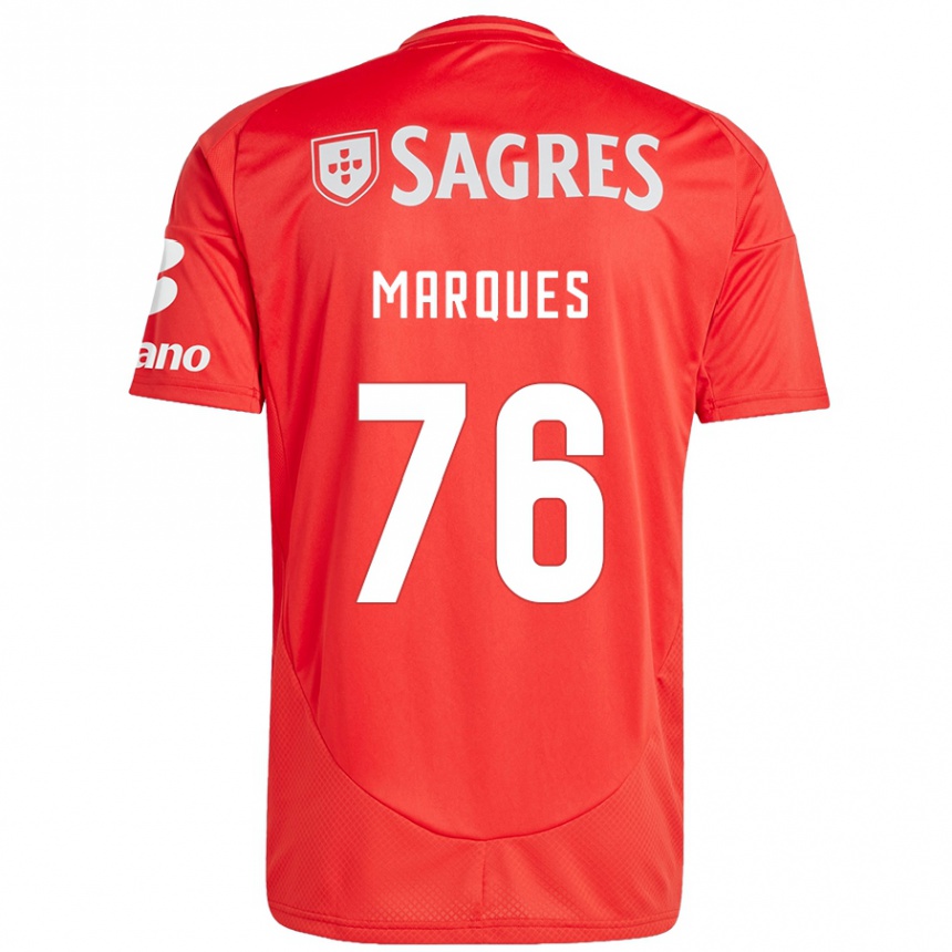 Kids Football Gustavo Marques #76 Red White Home Jersey 2024/25 T-Shirt