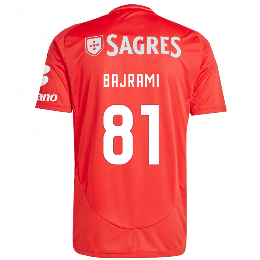 Kids Football Adrian Bajrami #81 Red White Home Jersey 2024/25 T-Shirt