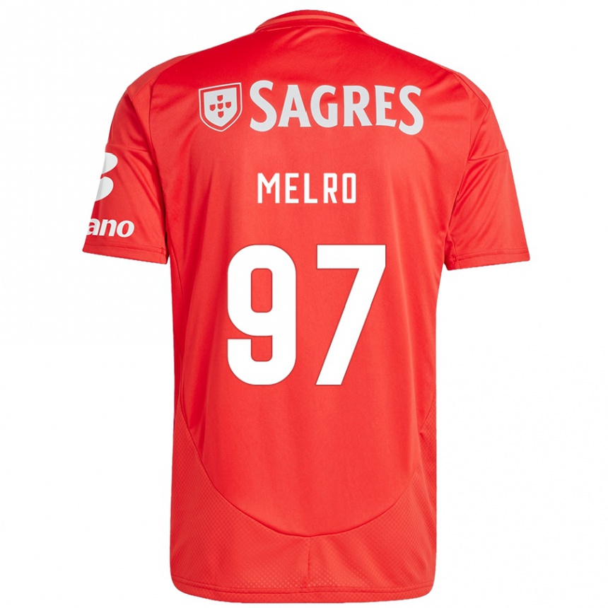 Kids Football José Melro #97 Red White Home Jersey 2024/25 T-Shirt