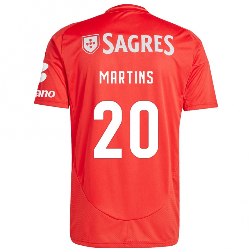 Kids Football Lara Martins #20 Red White Home Jersey 2024/25 T-Shirt