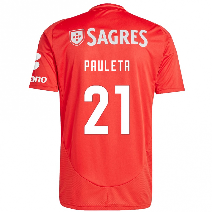 Kids Football Pauleta #21 Red White Home Jersey 2024/25 T-Shirt