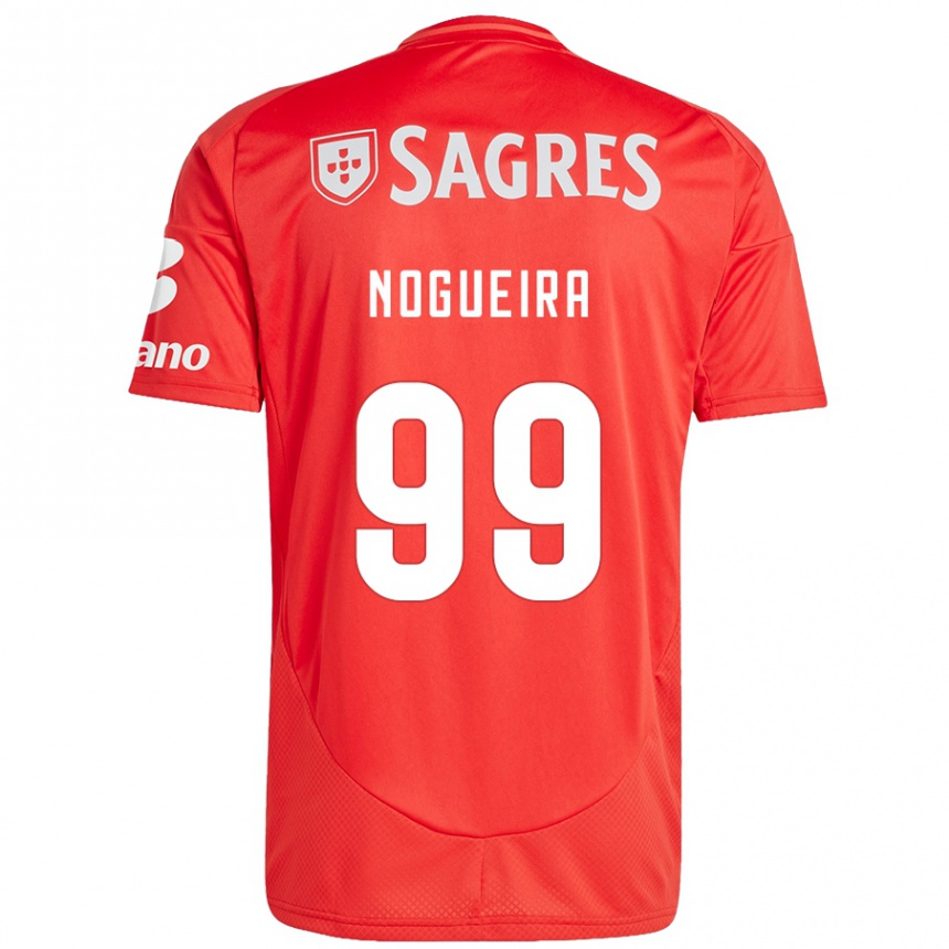 Kids Football Beatriz Nogueira #99 Red White Home Jersey 2024/25 T-Shirt