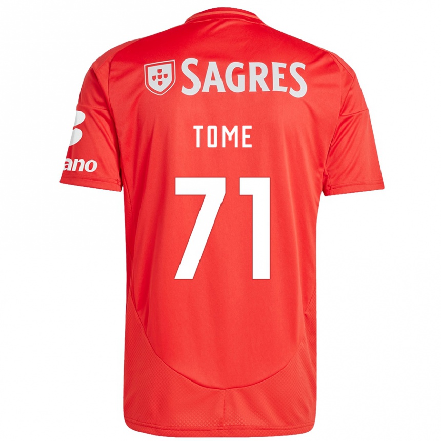 Kids Football João Tomé #71 Red White Home Jersey 2024/25 T-Shirt