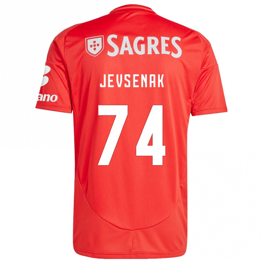 Kids Football Zan Jevsenak #74 Red White Home Jersey 2024/25 T-Shirt