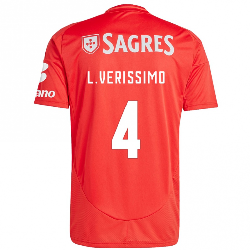 Kids Football Lucas Verissimo #4 Red White Home Jersey 2024/25 T-Shirt