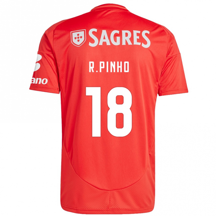 Kids Football Rodrigo Pinho #18 Red White Home Jersey 2024/25 T-Shirt