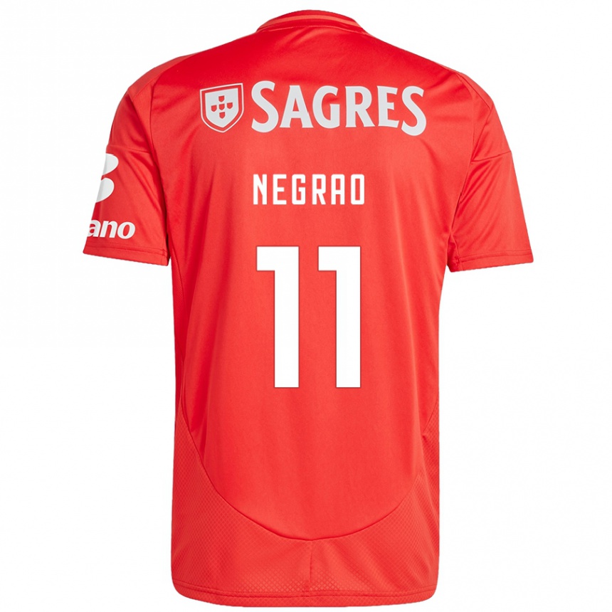 Kids Football Maria Negrao #11 Red White Home Jersey 2024/25 T-Shirt