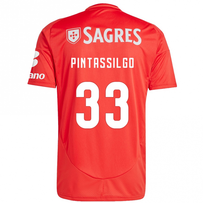 Kids Football Lara Pintassilgo #33 Red White Home Jersey 2024/25 T-Shirt