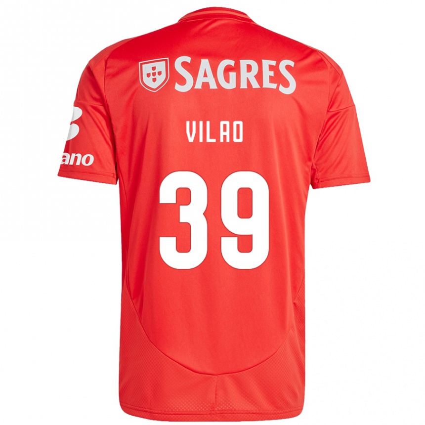 Kids Football Carolina Vilao #39 Red White Home Jersey 2024/25 T-Shirt