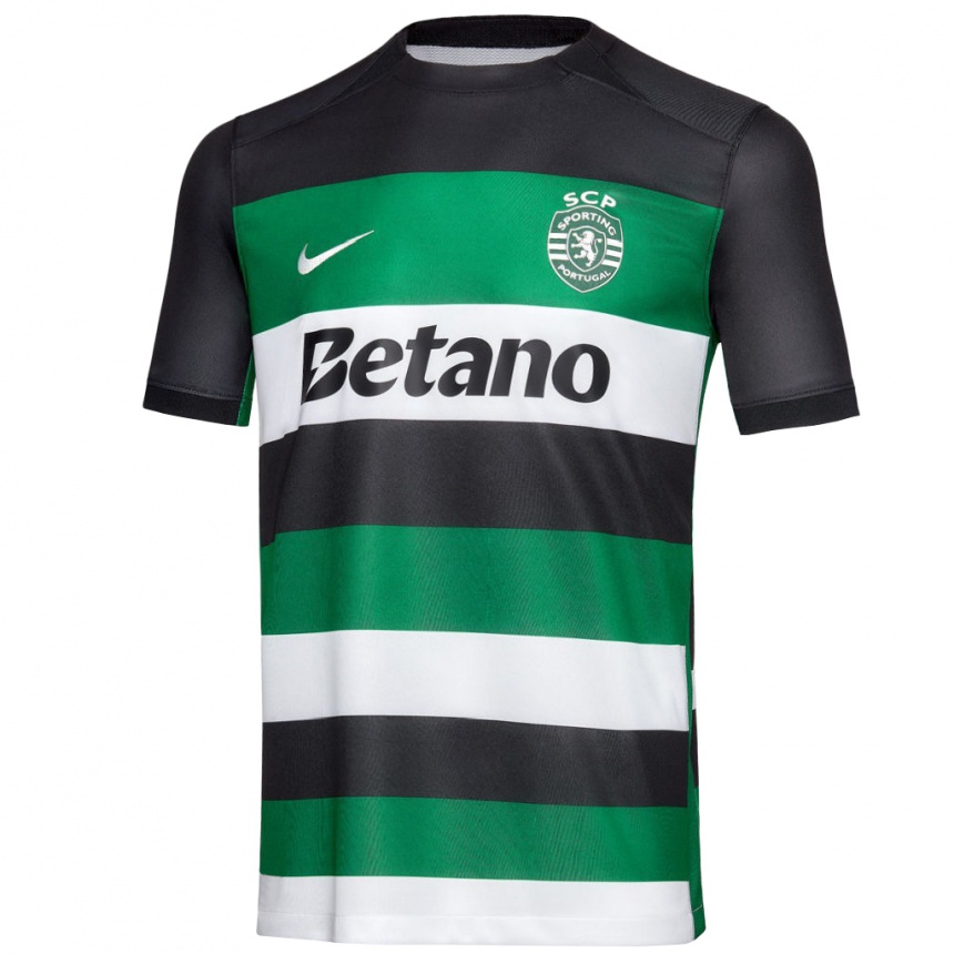 Kids Football Francisca Fatima Aquino Dutra #5 Black White Green Home Jersey 2024/25 T-Shirt