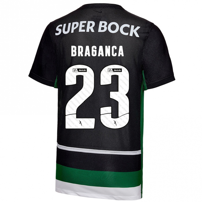 Kids Football Daniel Bragança #23 Black White Green Home Jersey 2024/25 T-Shirt