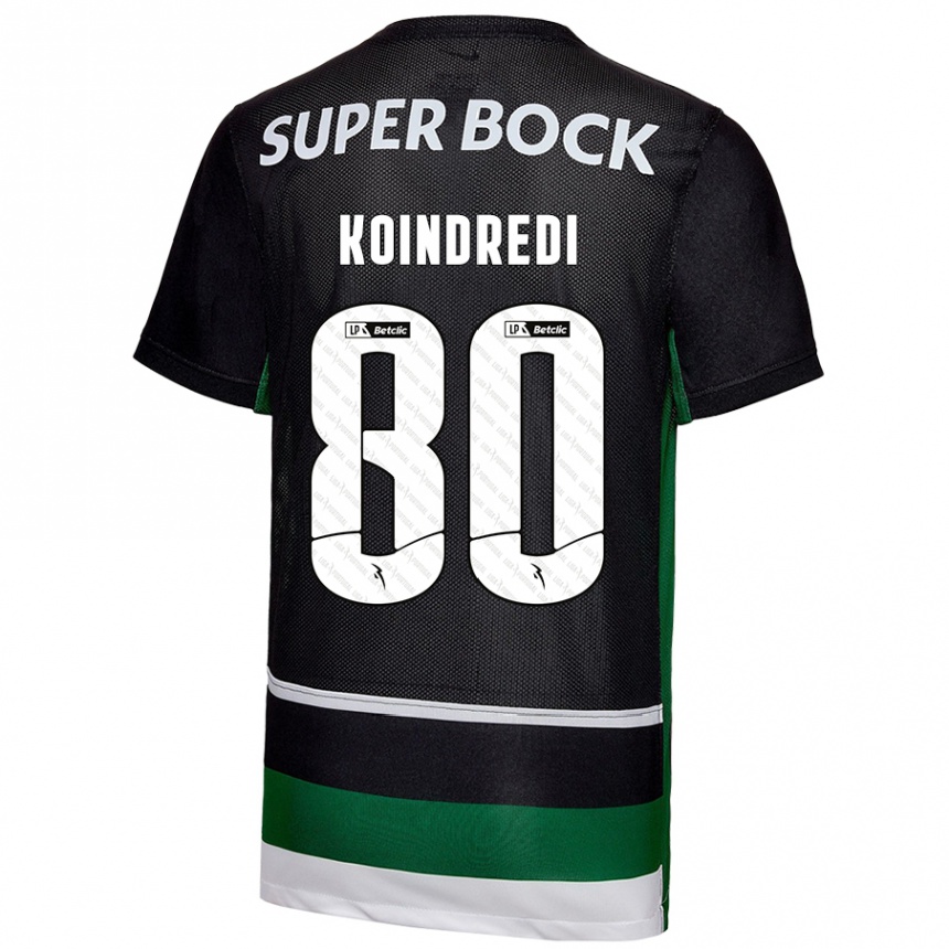 Kids Football Koba Koindredi #80 Black White Green Home Jersey 2024/25 T-Shirt