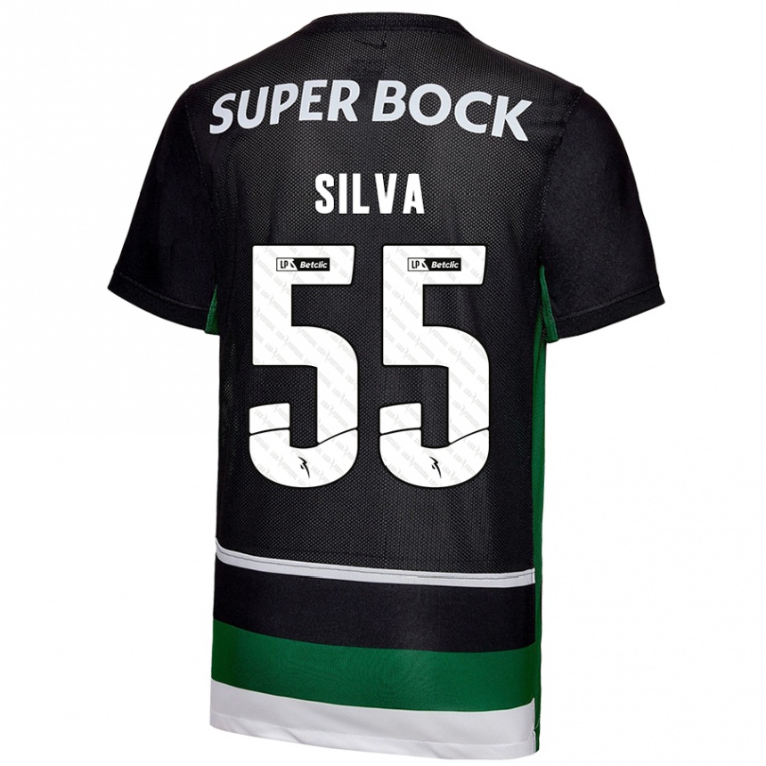 Kids Football José Silva #55 Black White Green Home Jersey 2024/25 T-Shirt