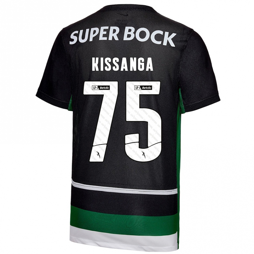 Kids Football Manuel Kissanga #75 Black White Green Home Jersey 2024/25 T-Shirt