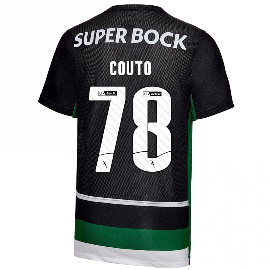 Kids Football Mauro Couto #78 Black White Green Home Jersey 2024/25 T-Shirt