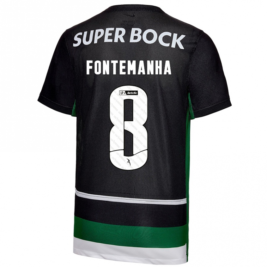 Kids Football Rita Fontemanha #8 Black White Green Home Jersey 2024/25 T-Shirt