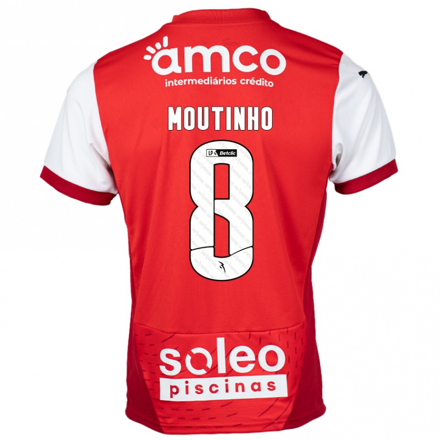 Kids Football João Moutinho #8 Red White Home Jersey 2024/25 T-Shirt