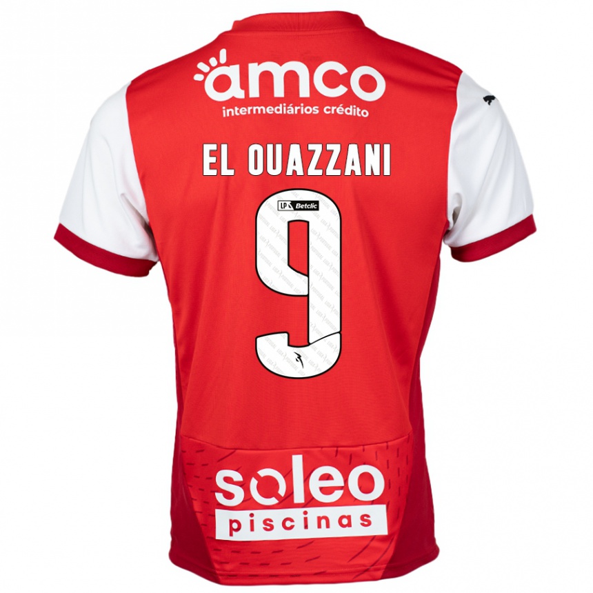 Kids Football Amine El Ouazzani #9 Red White Home Jersey 2024/25 T-Shirt