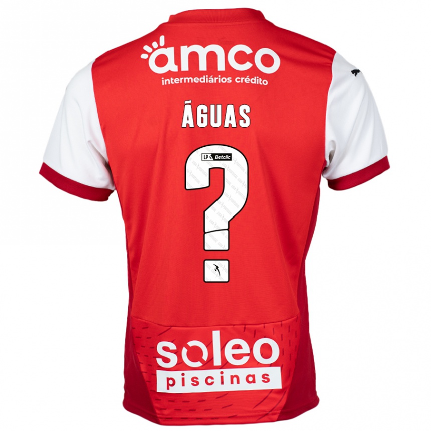 Kids Football Diogo Águas #0 Red White Home Jersey 2024/25 T-Shirt