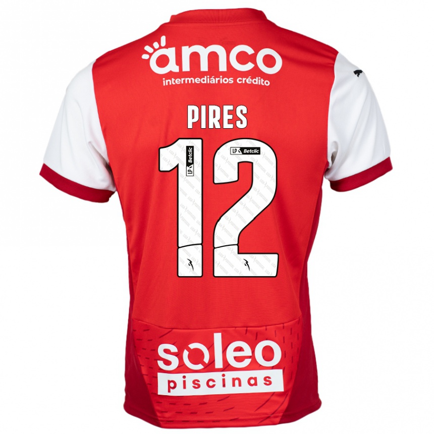 Kids Football Hugo Pires #12 Red White Home Jersey 2024/25 T-Shirt