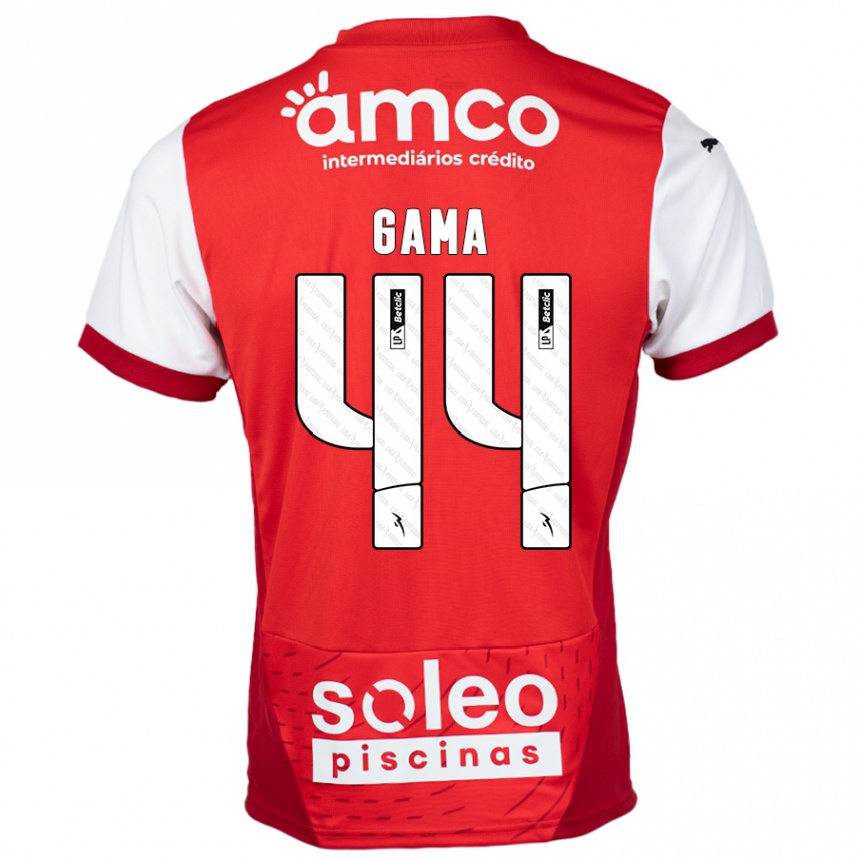 Kids Football Dinis Gama #44 Red White Home Jersey 2024/25 T-Shirt