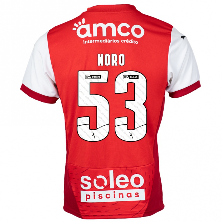 Kids Football Jonatás Noro #53 Red White Home Jersey 2024/25 T-Shirt