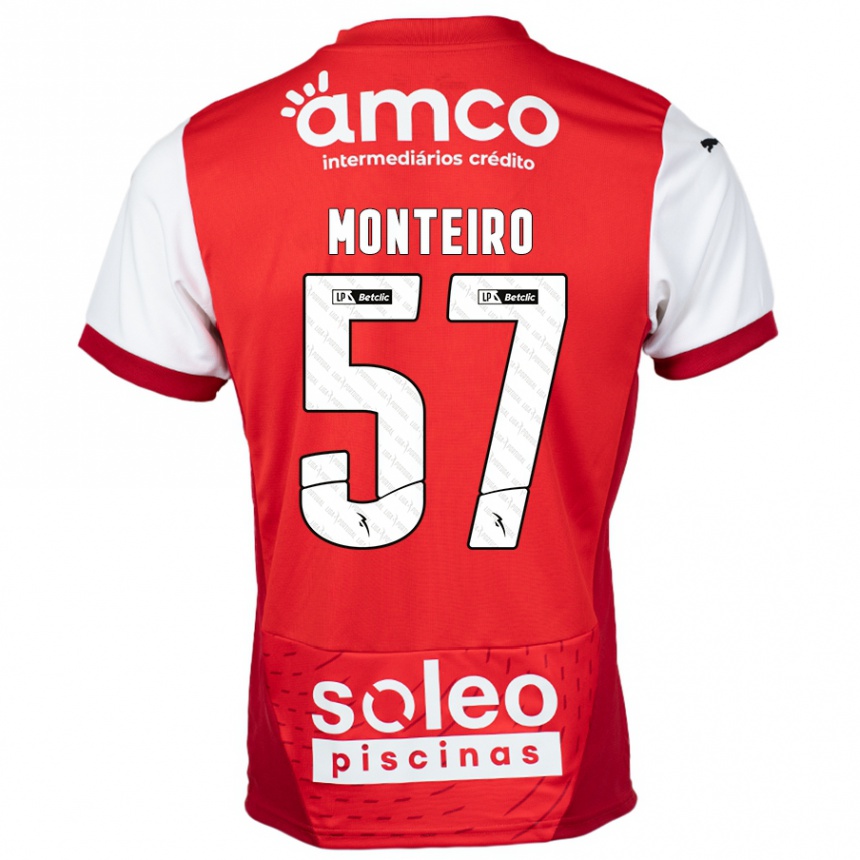 Kids Football Jordan Monteiro #57 Red White Home Jersey 2024/25 T-Shirt