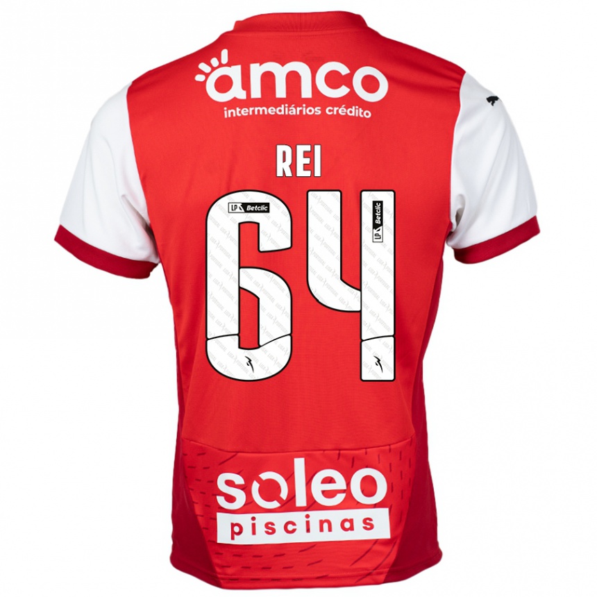 Kids Football Ricardo Rei #64 Red White Home Jersey 2024/25 T-Shirt