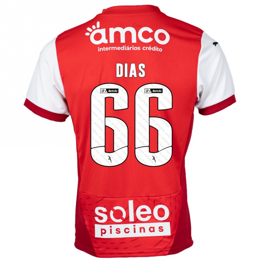 Kids Football Gonçalo Dias #66 Red White Home Jersey 2024/25 T-Shirt