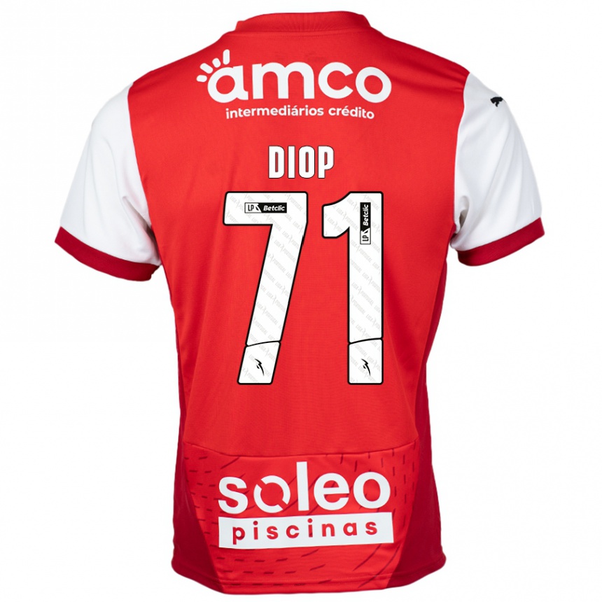 Kids Football Mamadou Diop #71 Red White Home Jersey 2024/25 T-Shirt