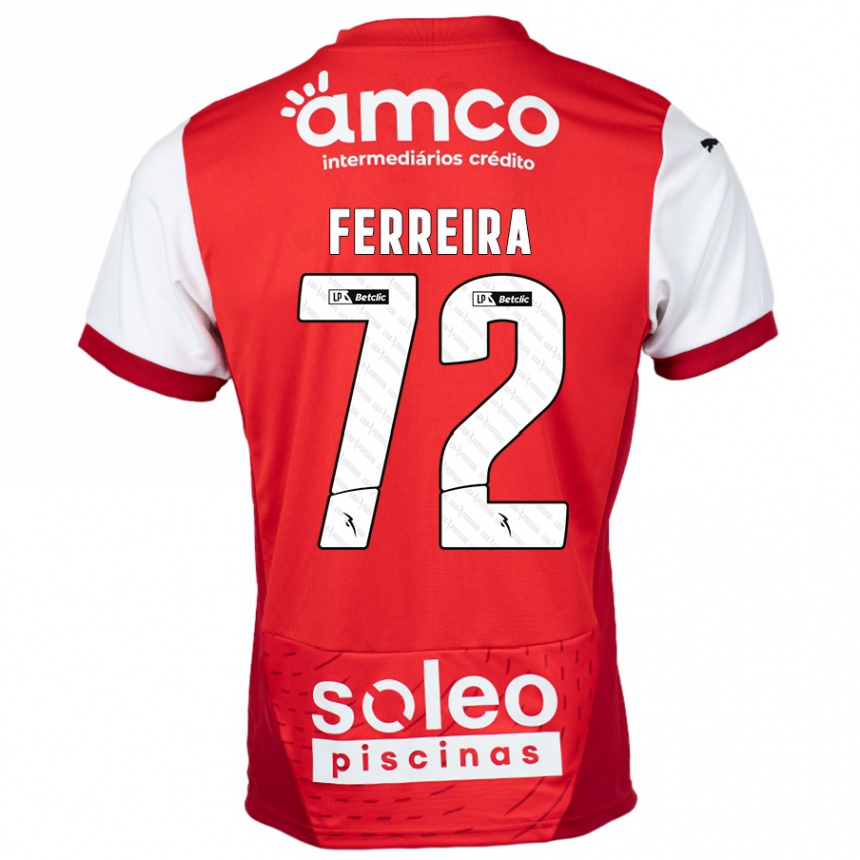 Kids Football André Ferreira #72 Red White Home Jersey 2024/25 T-Shirt