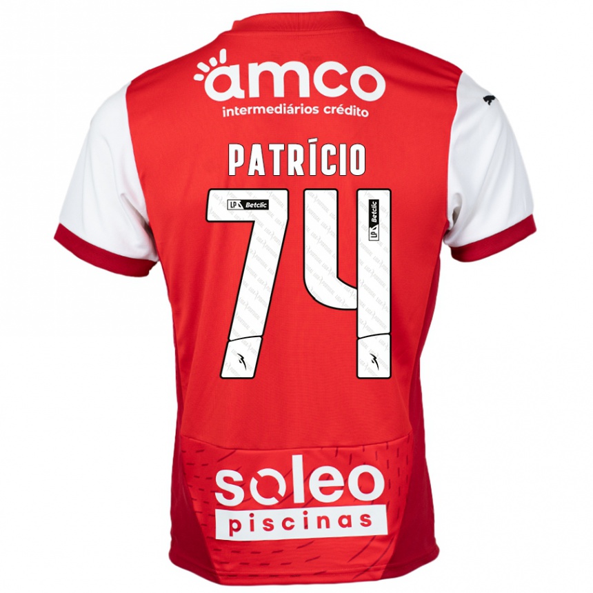 Kids Football Nuno Patrício #74 Red White Home Jersey 2024/25 T-Shirt