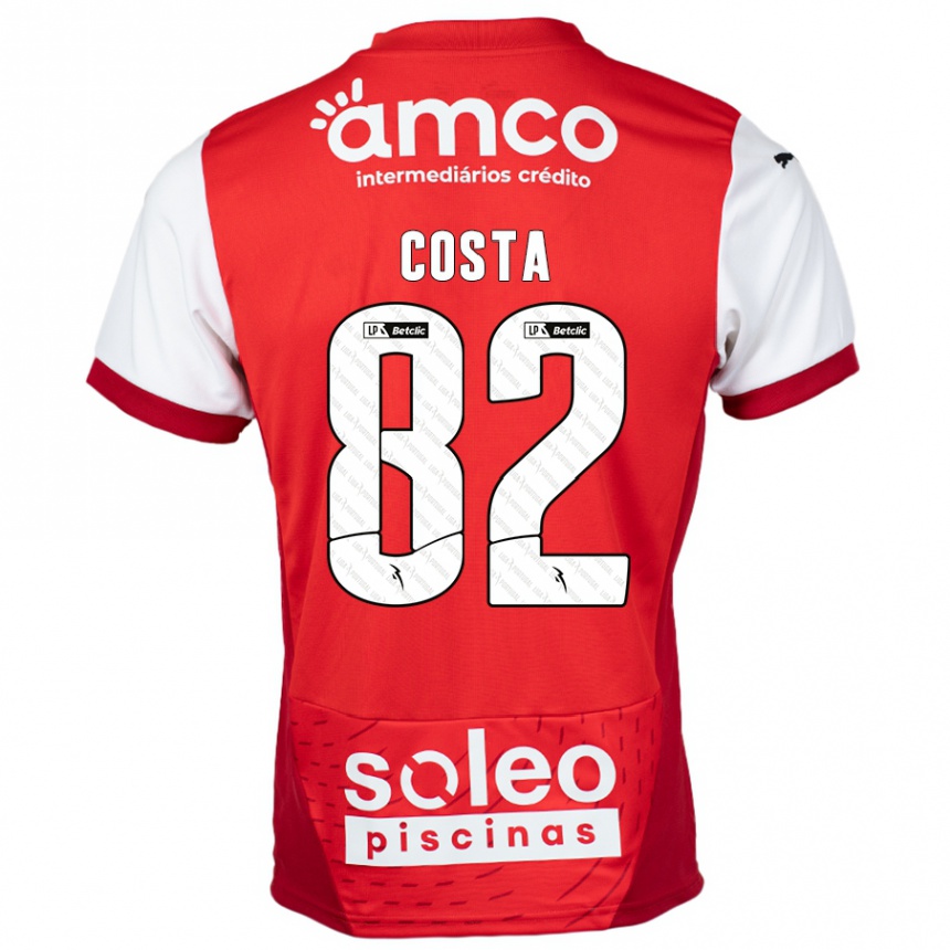 Kids Football Gui Costa #82 Red White Home Jersey 2024/25 T-Shirt