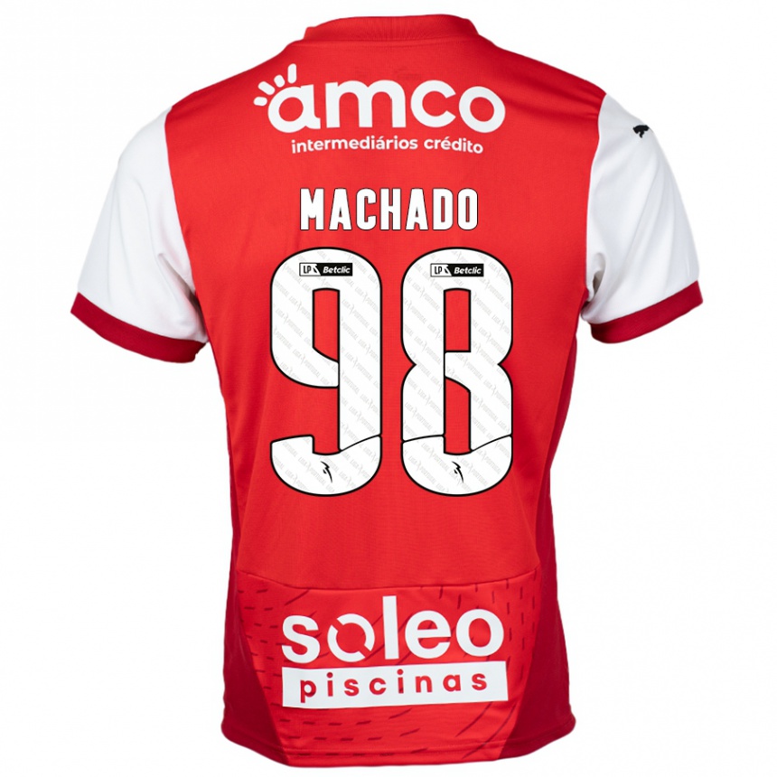 Kids Football Gonçalo Machado #98 Red White Home Jersey 2024/25 T-Shirt