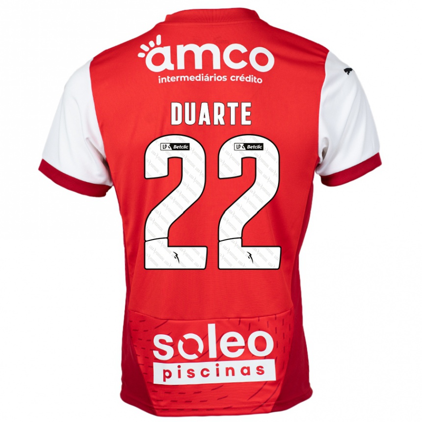 Kids Football Vânia Duarte #22 Red White Home Jersey 2024/25 T-Shirt