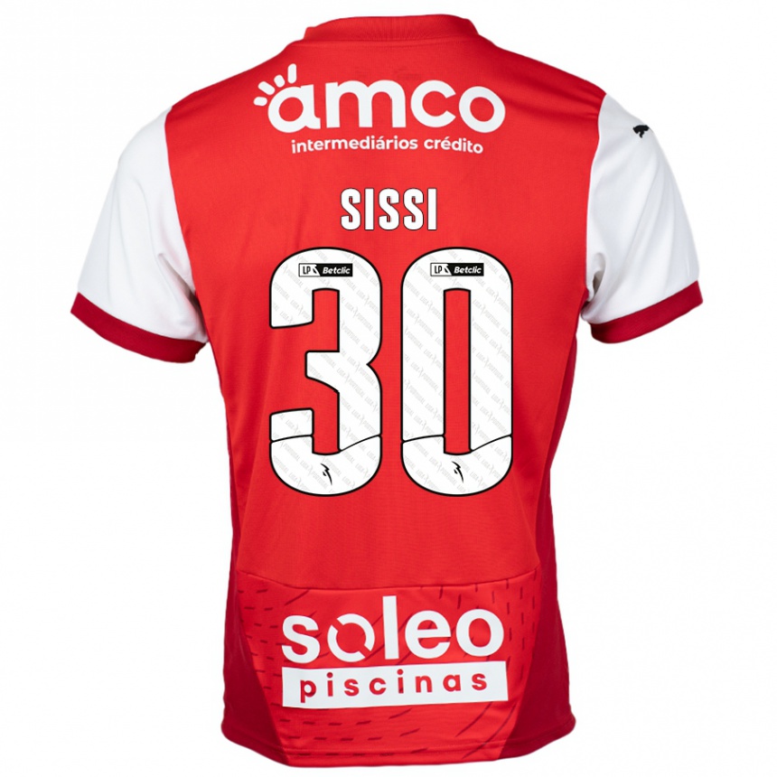 Kids Football Sissi #30 Red White Home Jersey 2024/25 T-Shirt