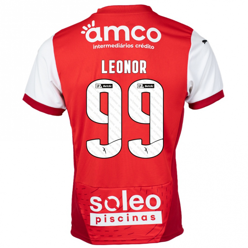 Kids Football Maria Leonor #99 Red White Home Jersey 2024/25 T-Shirt