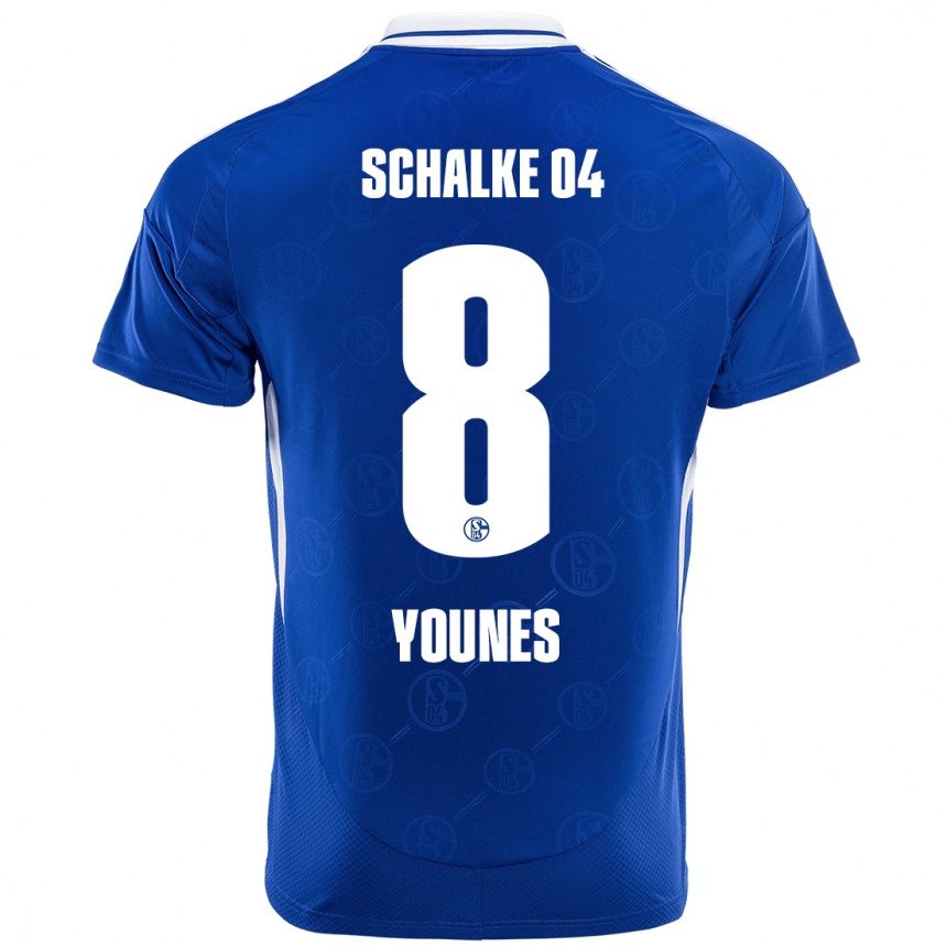 Kids Football Amin Younes #8 Royal Blue Home Jersey 2024/25 T-Shirt