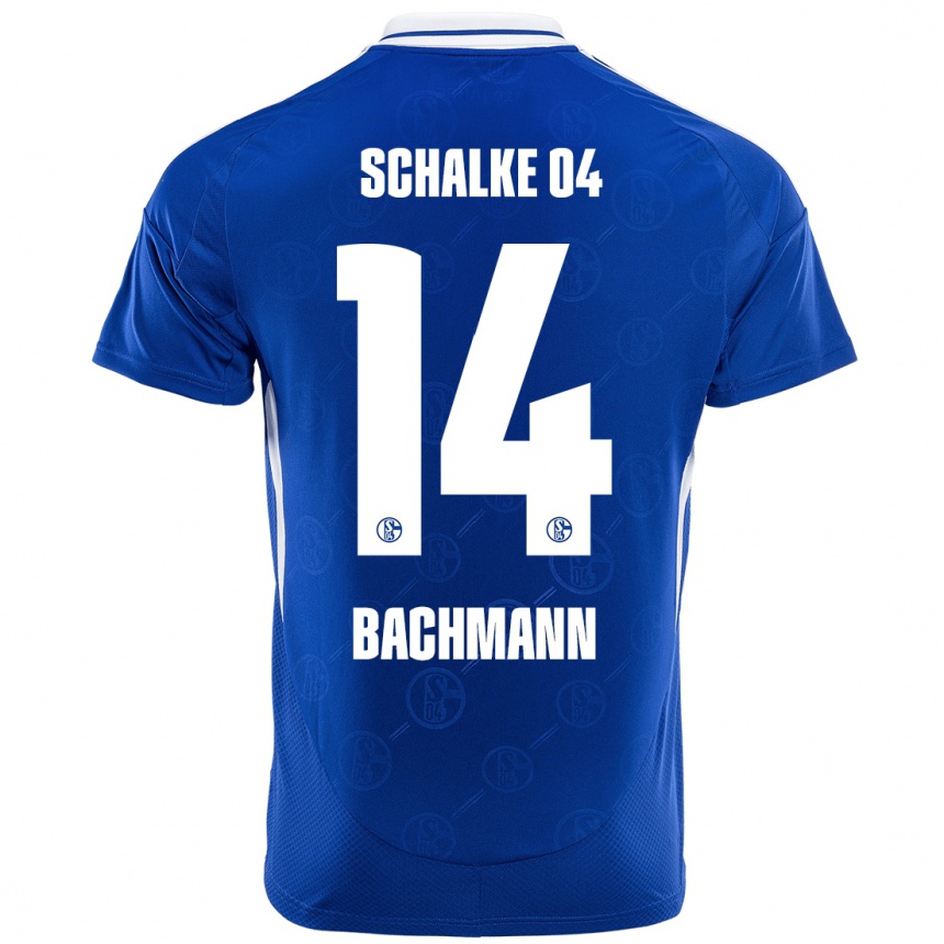 Kids Football Janik Bachmann #14 Royal Blue Home Jersey 2024/25 T-Shirt