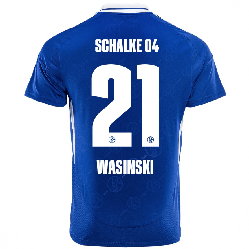 Kids Football Martin Wasinski #21 Royal Blue Home Jersey 2024/25 T-Shirt