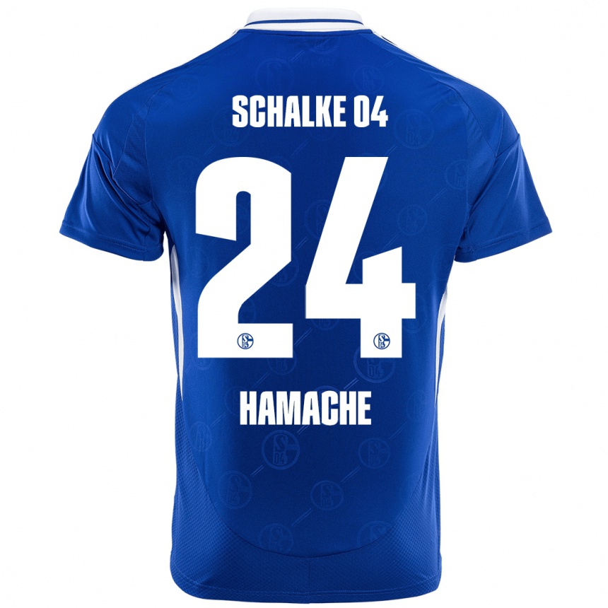 Kids Football Ilyes Hamache #24 Royal Blue Home Jersey 2024/25 T-Shirt