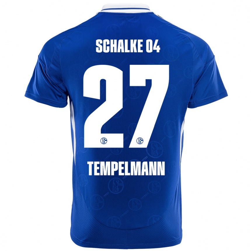 Kids Football Lino Tempelmann #27 Royal Blue Home Jersey 2024/25 T-Shirt